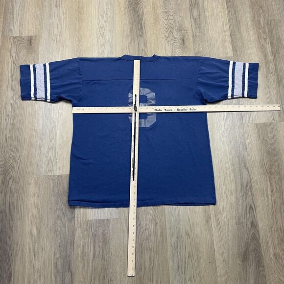 Dallas Cowboys Shirt Mens Blue NFL Football Number 8 V Neck Stripes T-Shirt - Picture 7 of 11